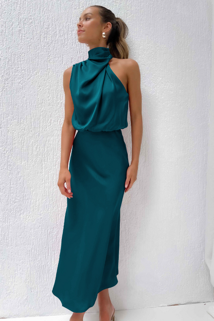 Damen Asymmetrisches Midikleid Elegantes Design