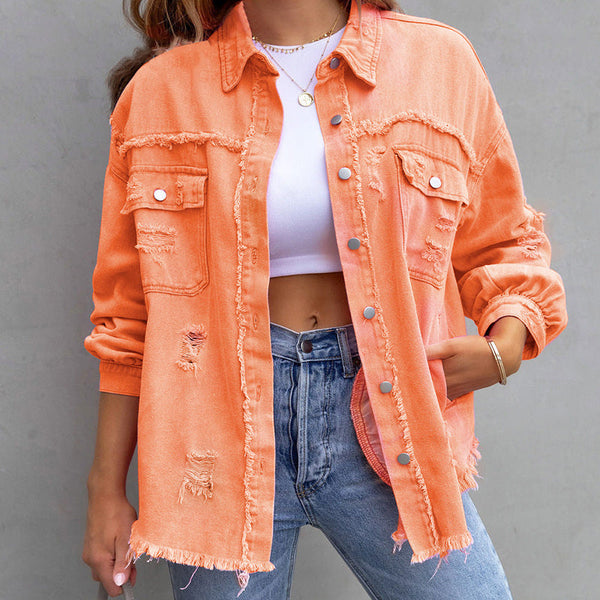 Damen Denimjacke Slim Fit Blau