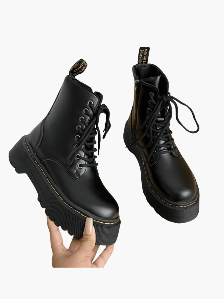 Damen Plateaustiefel Leder Hochzeitsschuhe