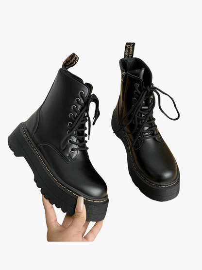 Damen Plateaustiefel Leder Hochzeitsschuhe