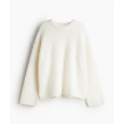 Damen Oversized Pullover Mohairmischung Groß - Norvielle
