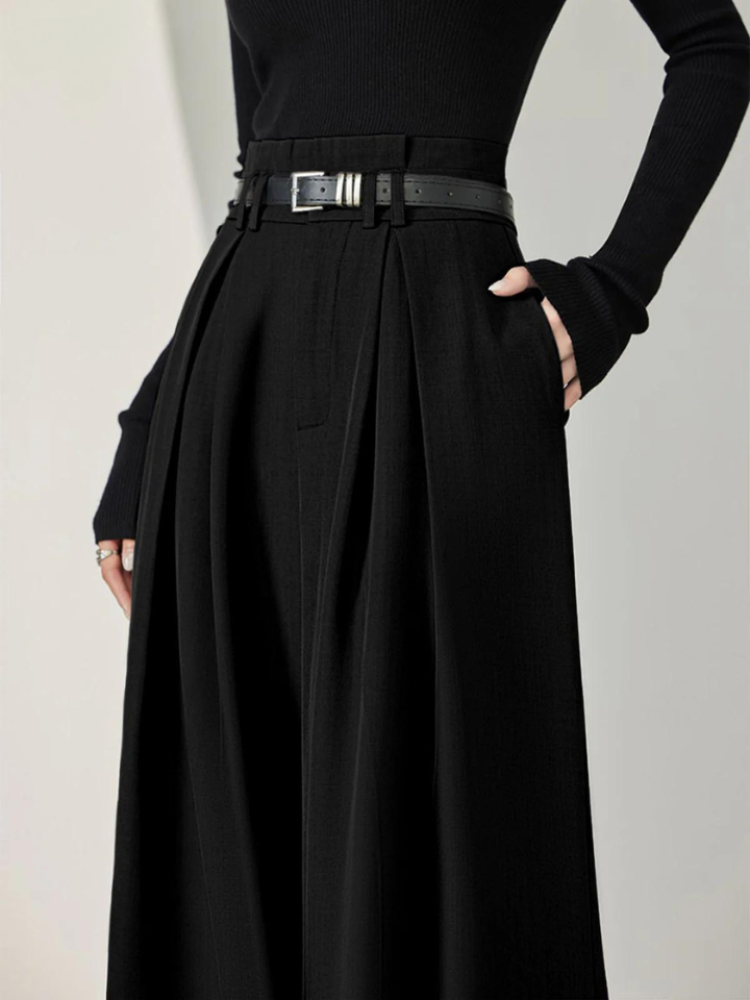 Damen Weitbeinhose Hochgeschnitten Elegant