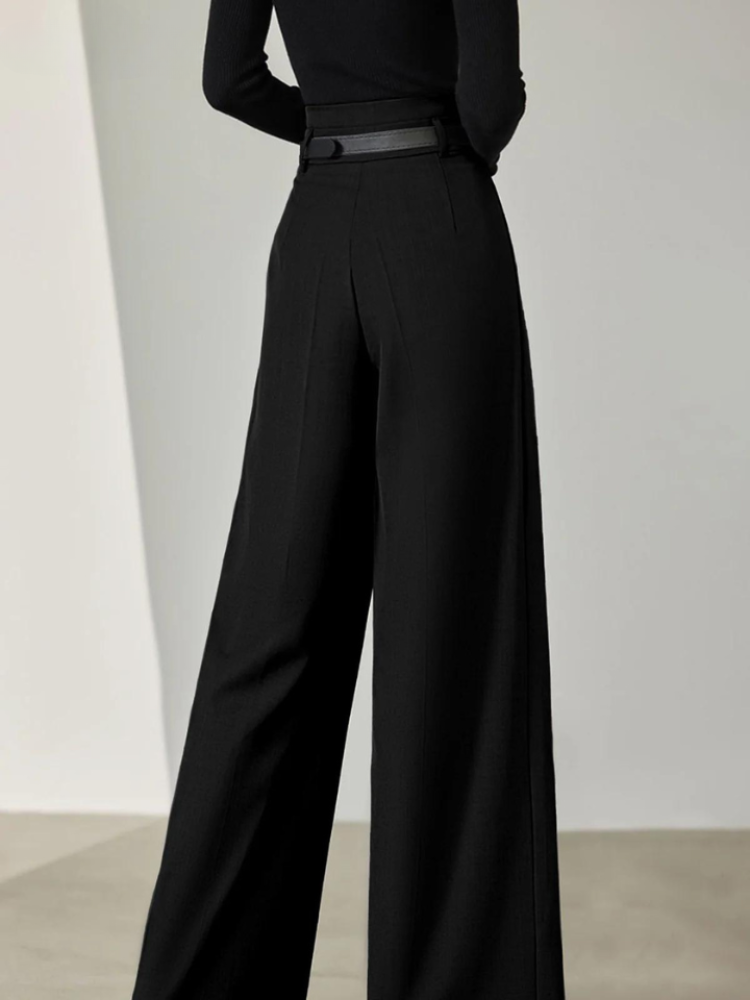 Damen Weitbeinhose Hochgeschnitten Elegant