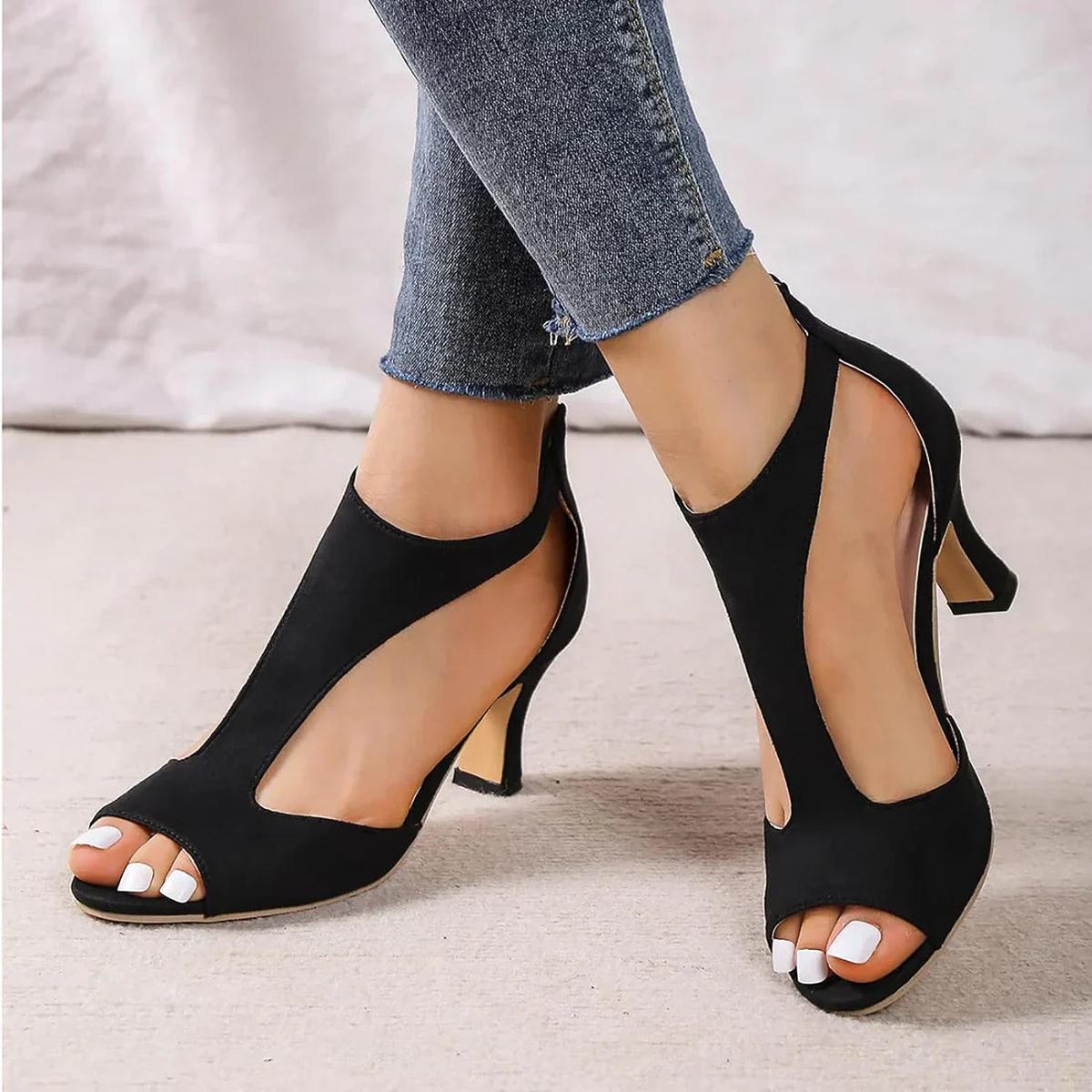 Damen Stiletto Sandalen Offener Zehenbereich Hochhackig