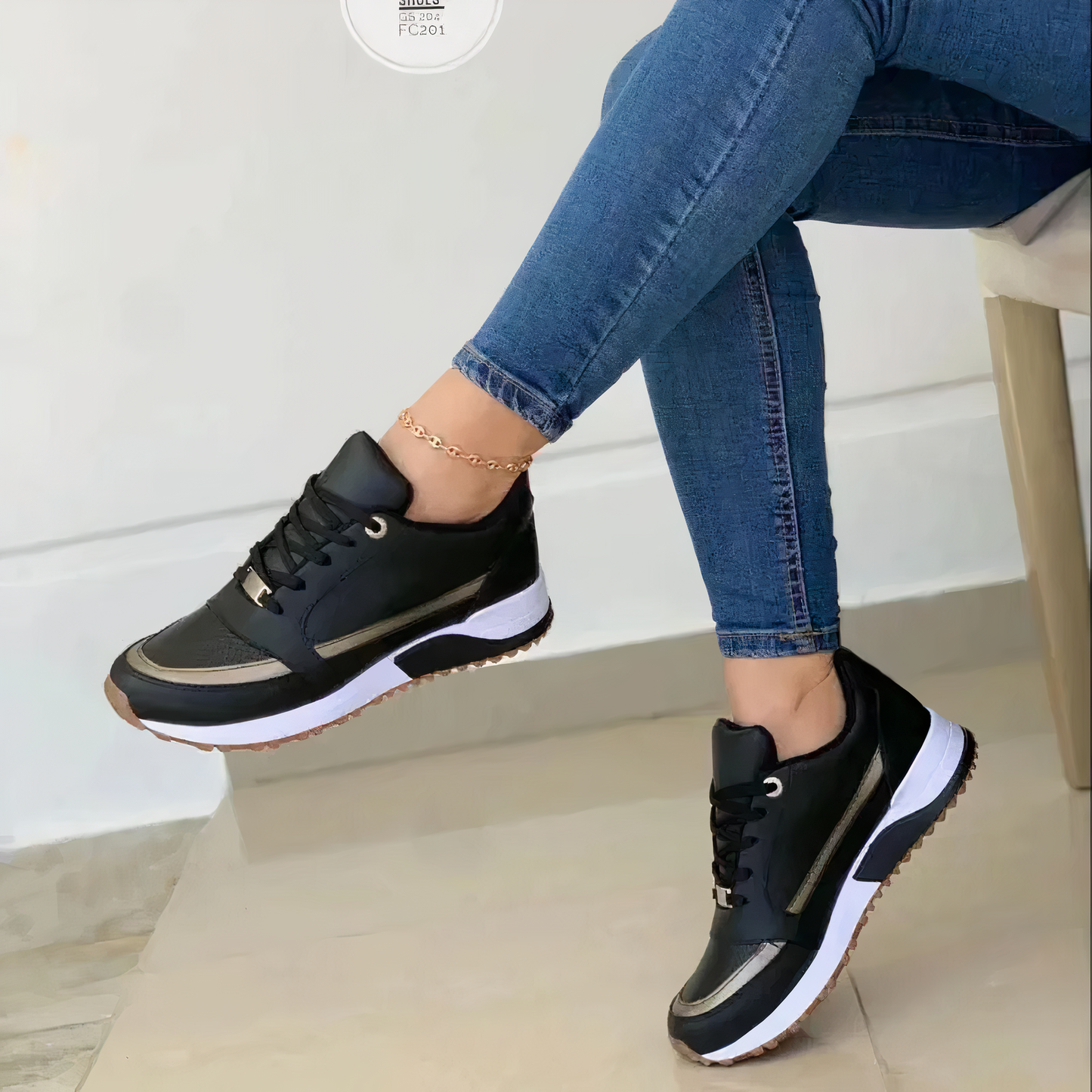 Damen Orthopädische Walkingschuhe Weich Schnürschuhe Bequem