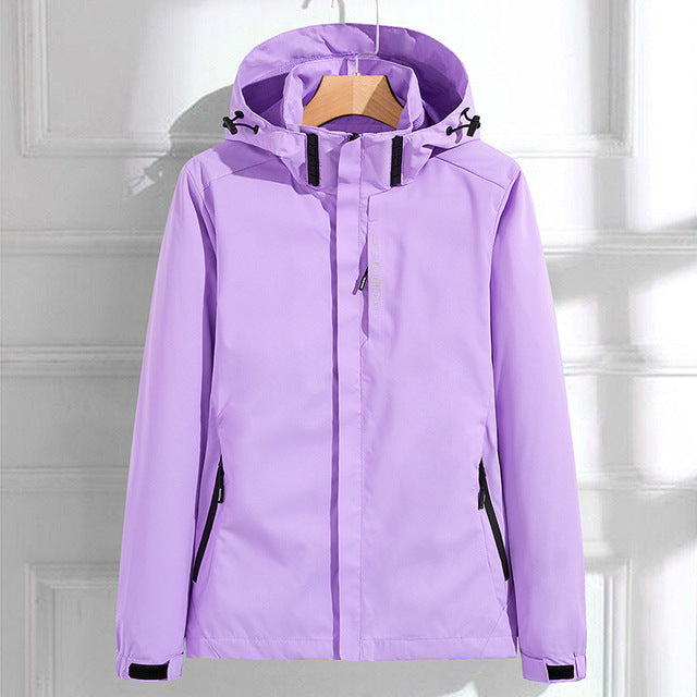 Damen Jacke Funktionell Reißverschluss Kapuze