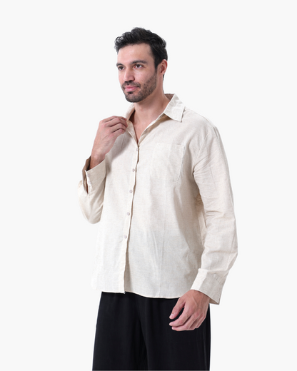 Herren Leinenanzug Langarm Set Sommer
