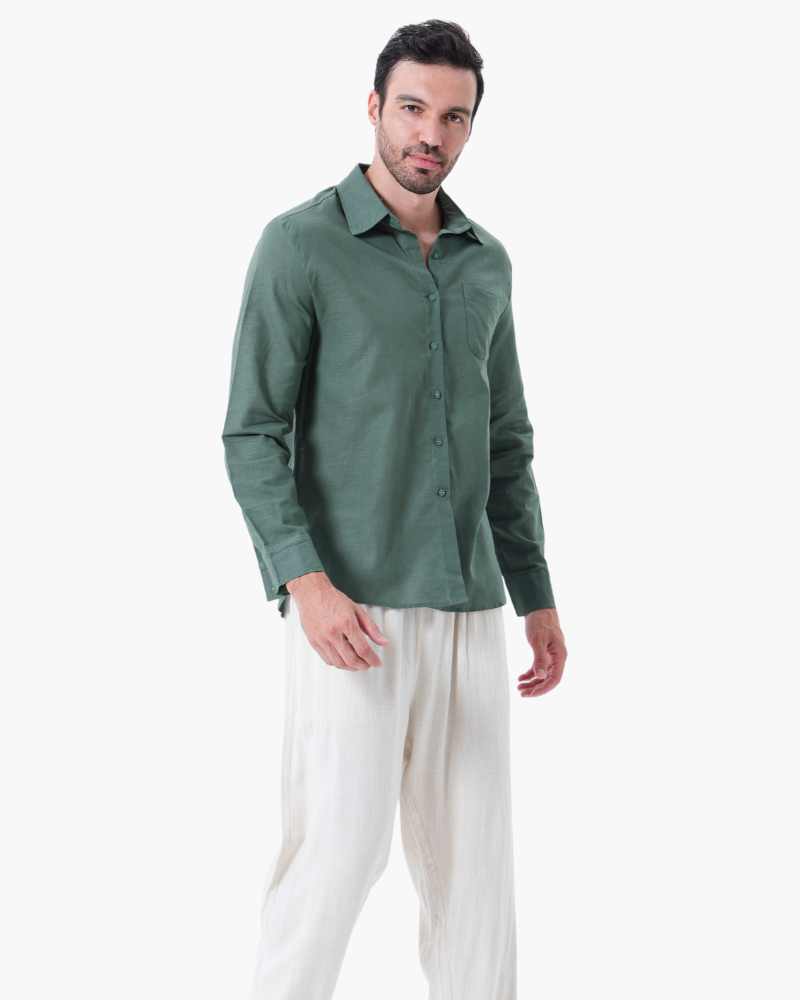 Herren Leinenanzug Langarm Set Sommer