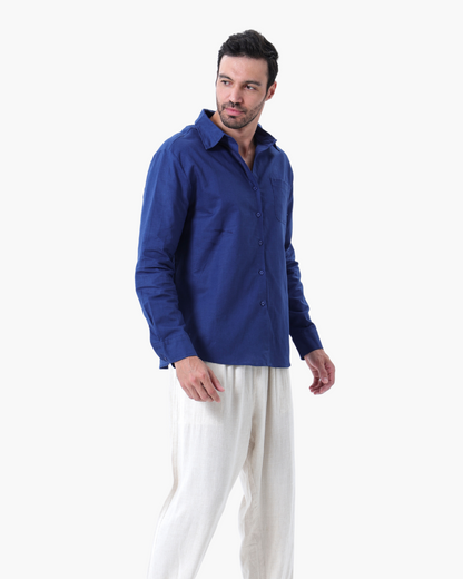 Herren Leinenanzug Langarm Set Sommer