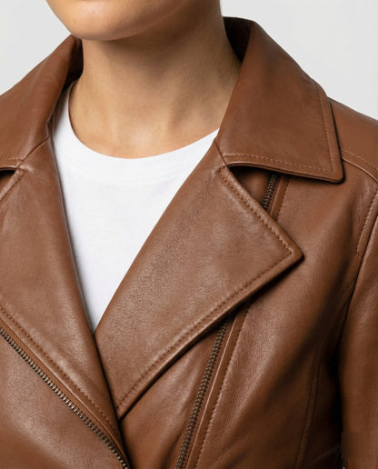 Damen Lederjacke Plus Size Vintage Look