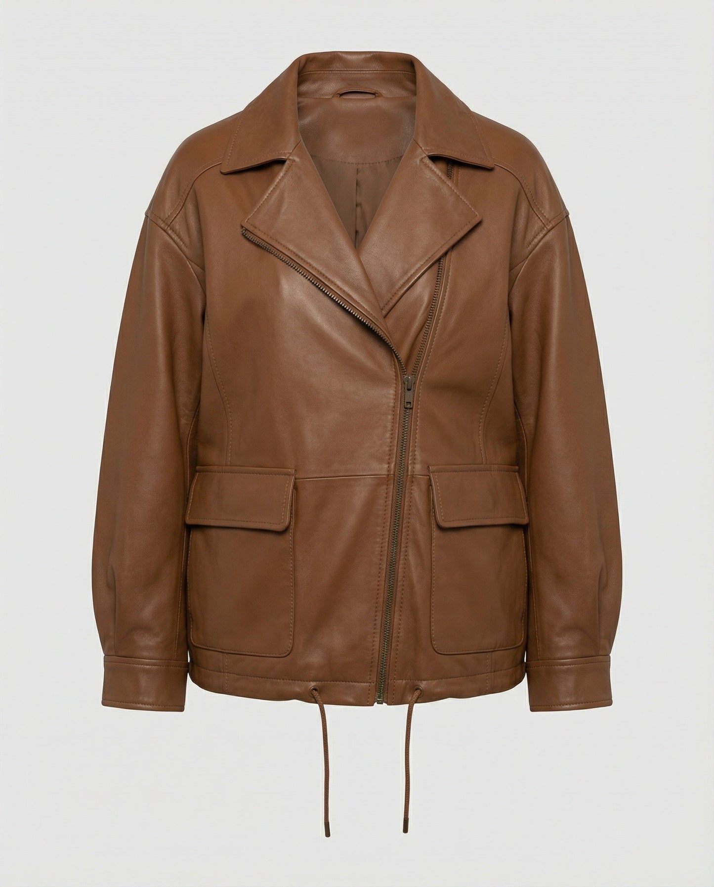 Damen Lederjacke Plus Size Vintage Look