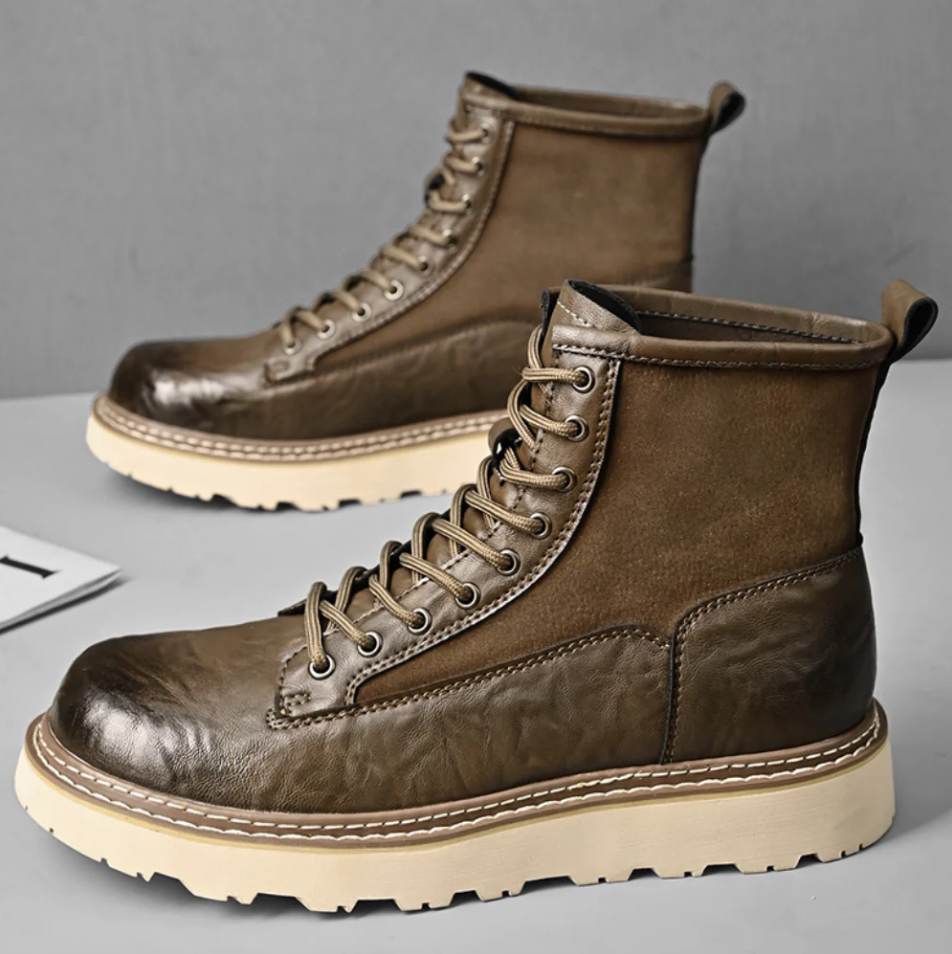 Herren Lederstiefel Elegant Hochwertig Schwarz - Norvielle