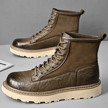 Herren Lederstiefel Elegant Hochwertig Schwarz - Norvielle