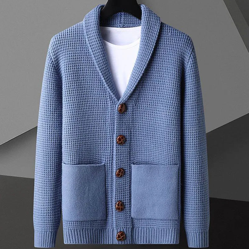 Herren Strickjacke Warm Wolle Vintage Look