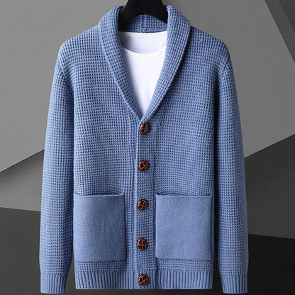 Herren Strickjacke Warm Wolle Vintage Look