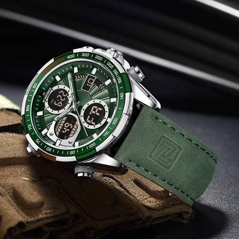 Herren Edelstahl Armbanduhr Marine Chrono