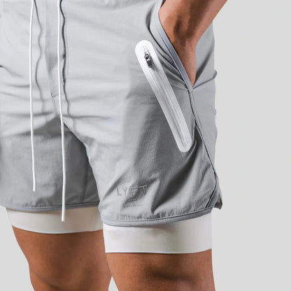 Herren 2-in-1 Sportshorts Laufhose Trainingshose
