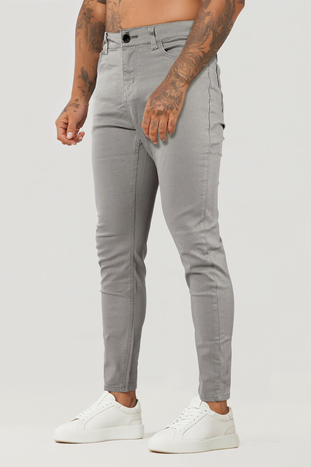 Herren Jeans Slim Fit Hellgrau - Norvielle