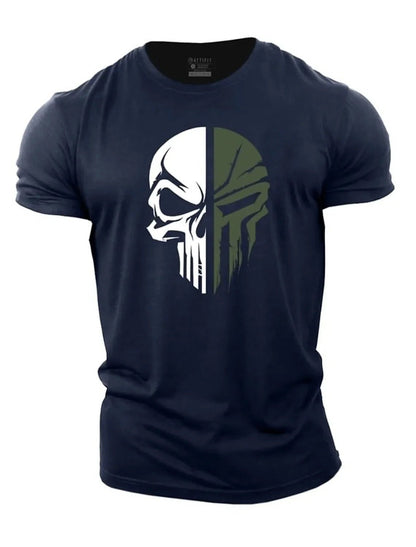 Herren T-Shirt Militärstyle Totenkopf