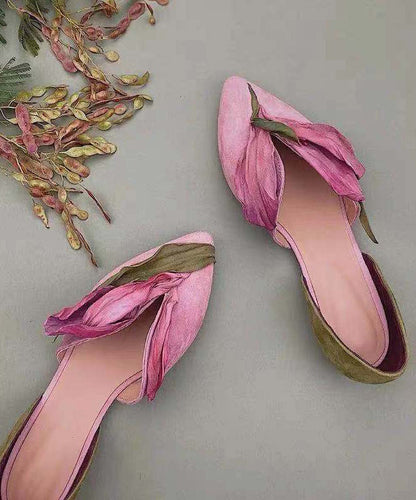 Damen Ballerinas Spitze Handgemacht Rosenblüten