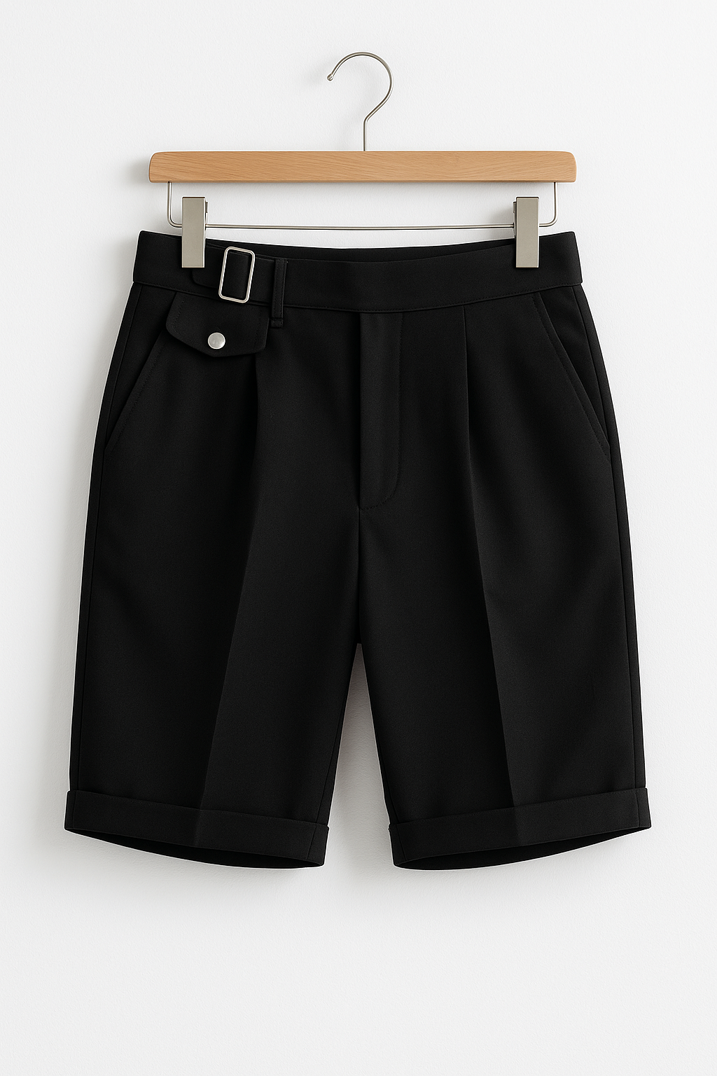 Herren Shorts Maßgeschneidert mit Falten und Schnallen