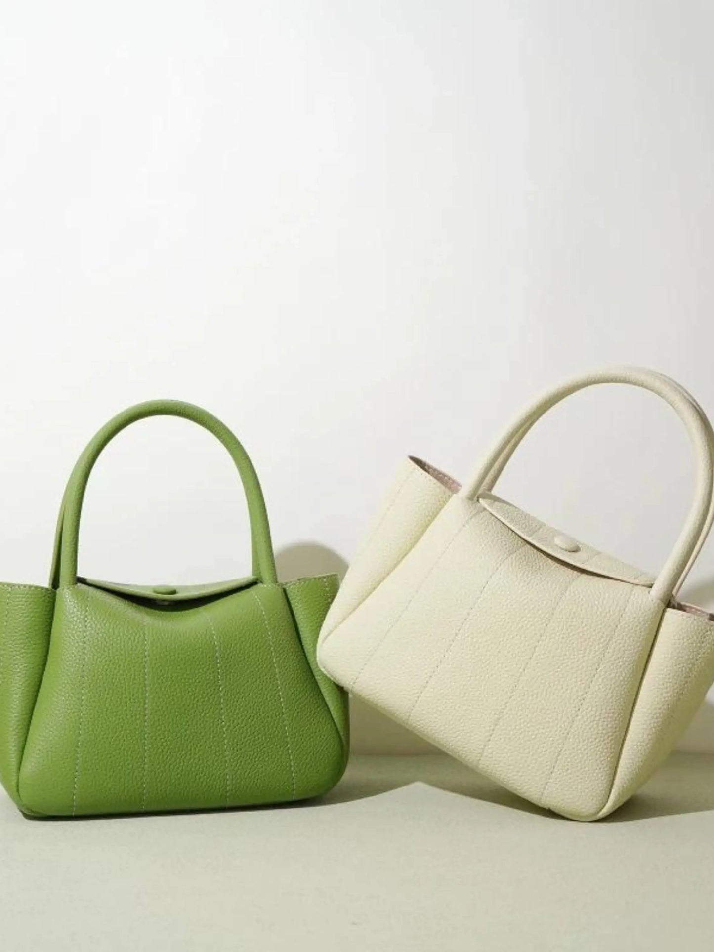 Damen Lederhandtasche Grün Minimalistisch