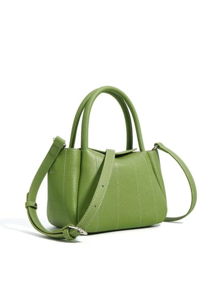 Damen Lederhandtasche Grün Minimalistisch