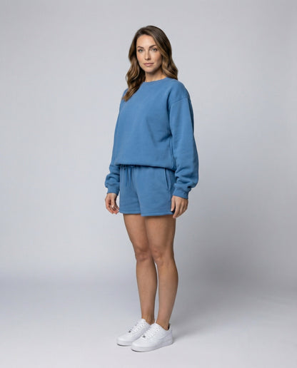 Damen Sweatshirt Set Kurze Hose Weich - Norvielle