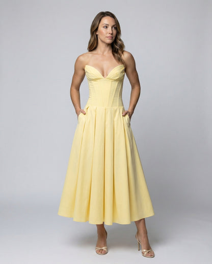 Elegantes Damen Abendkleid V-Ausschnitt Schwingrock - Norvielle