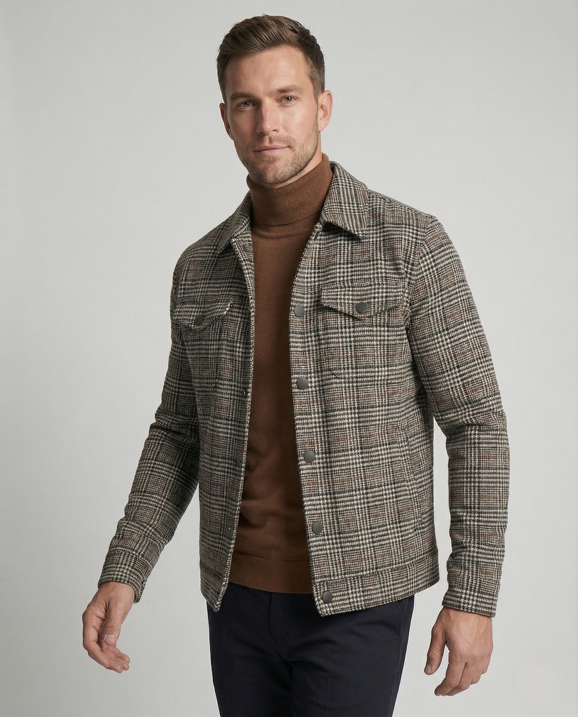 Herren Karo Jacke Klassischer Schnitt - Norvielle