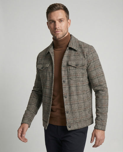 Herren Karo Jacke Klassischer Schnitt - Norvielle