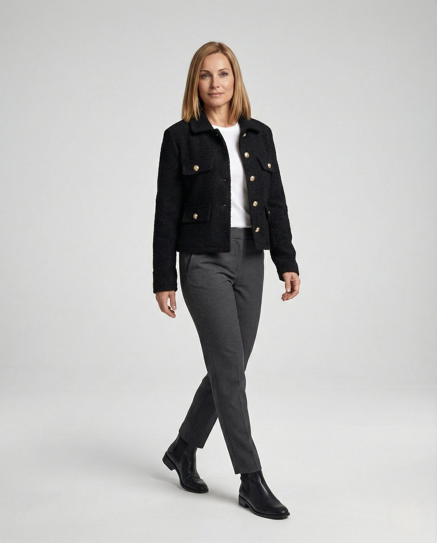 Damen Teddyjacke Weich Warm Mit Knöpfen - Norvielle