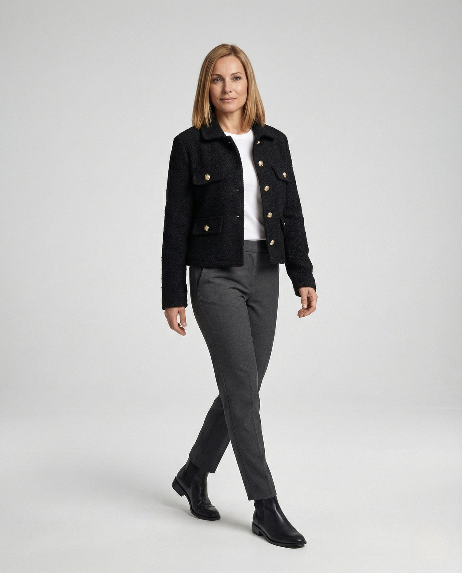 Damen Teddyjacke Weich Warm Mit Knöpfen - Norvielle