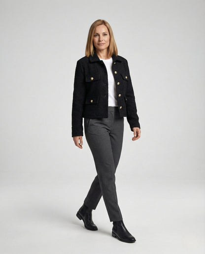 Damen Teddyjacke Weich Warm Mit Knöpfen - Norvielle