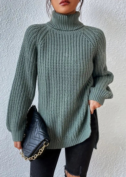 Damen Rollkragenpullover Warm Rippstruktur Winter - Norvielle