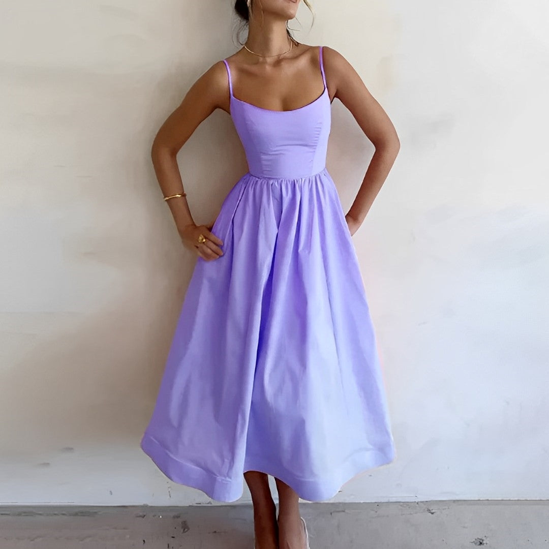 Damenkleid Raffenschnitt Feine Träger Sommer
