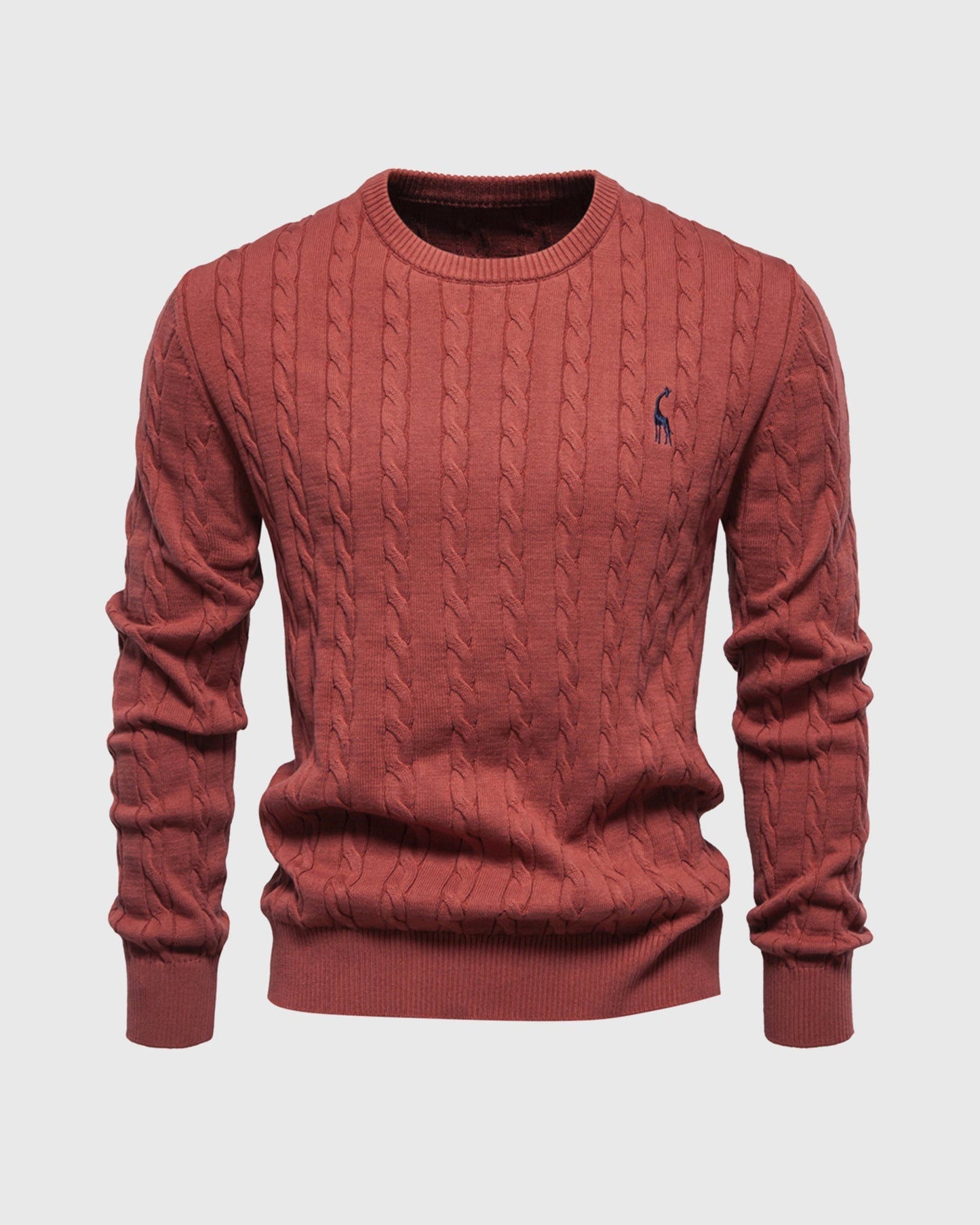 Herren Strickpullover Zopfmuster Baumwolle Bequem