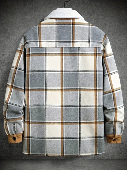 Herren Übergangsjacke Karomuster Lässig Modern