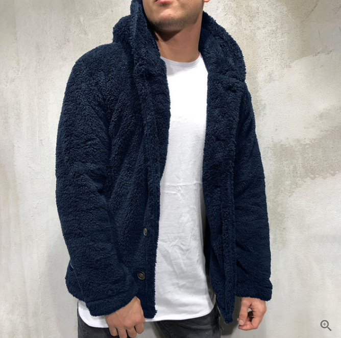 Herren Fleece Kapuzenjacke Warm