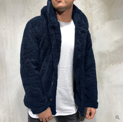 Herren Fleece Kapuzenjacke Warm
