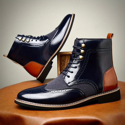 Herren Oxford Lederstiefel Elegantes Leder