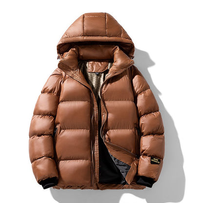 Herren Steppjacke Warm Isoliert Mit Kapuze