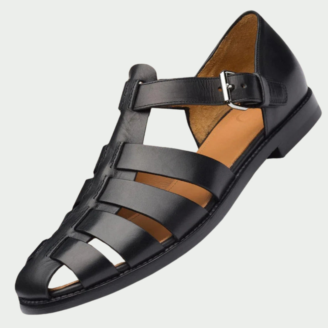 Herren Leder Sandalen Elegant Braun - Norvielle