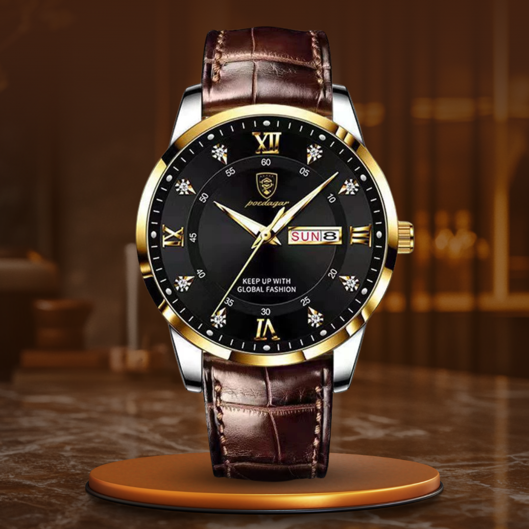 Herrenuhr Lederband Schweizer Qualität Elegantes Design - Norvielle