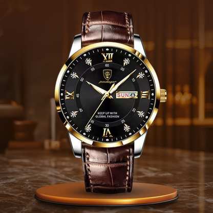 Herrenuhr Lederband Schweizer Qualität Elegantes Design - Norvielle