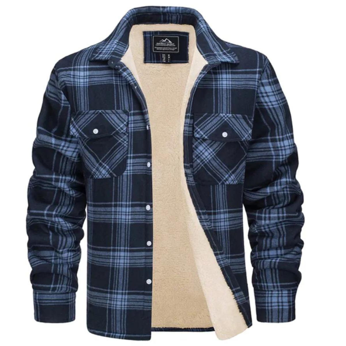 Herren Flanellhemdenjacke Sherpa Gefüttert Warm