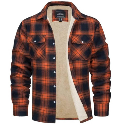 Herren Karo Hemdjacke Sherpa gefüttert Warm