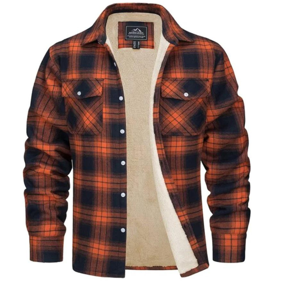 Herren Flanellhemdenjacke Sherpa Gefüttert Warm