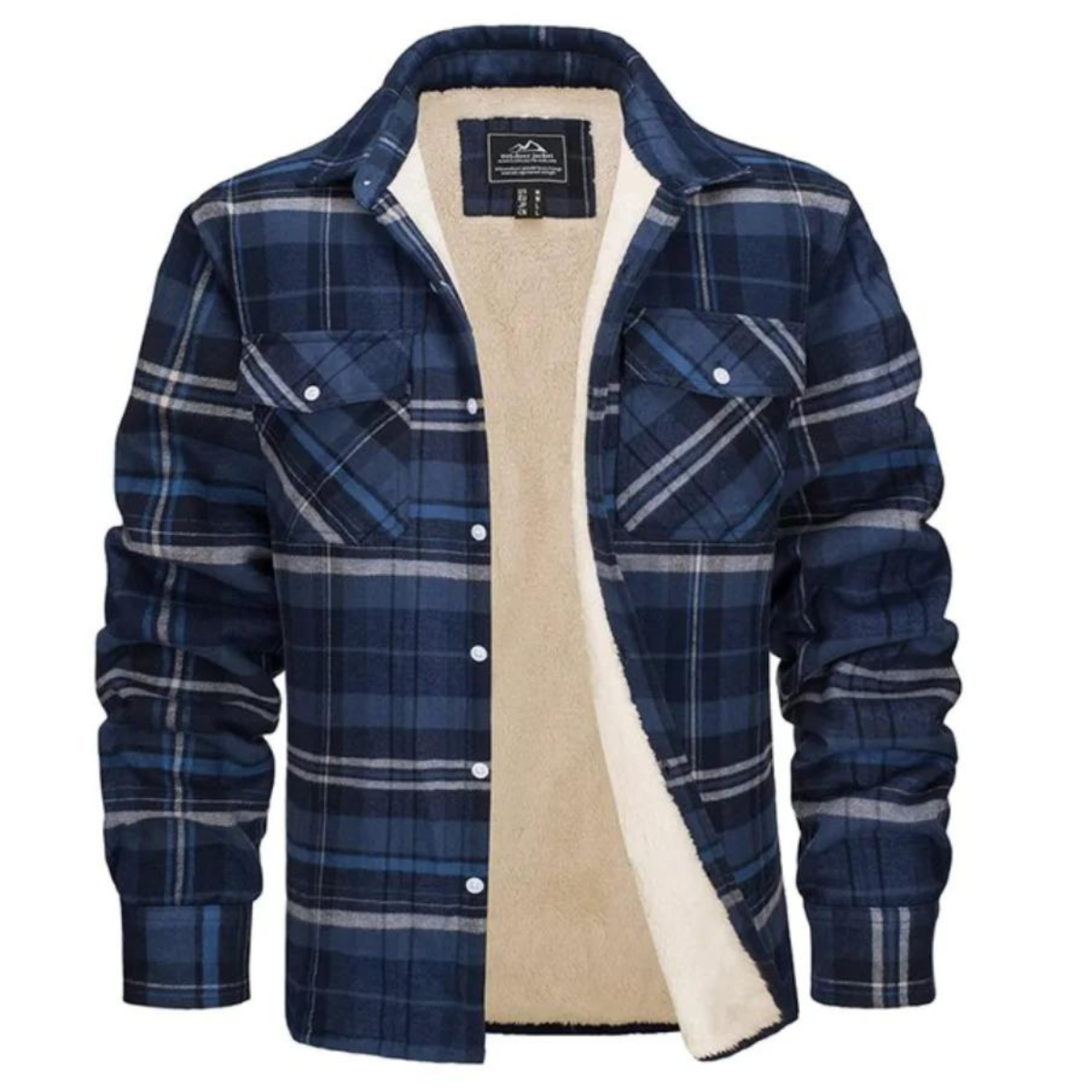 Herren Flanellhemdenjacke Sherpa Gefüttert Warm