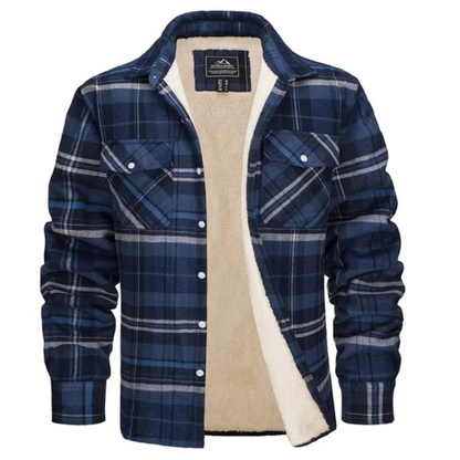 Herren Flanellhemdenjacke Sherpa Gefüttert Warm